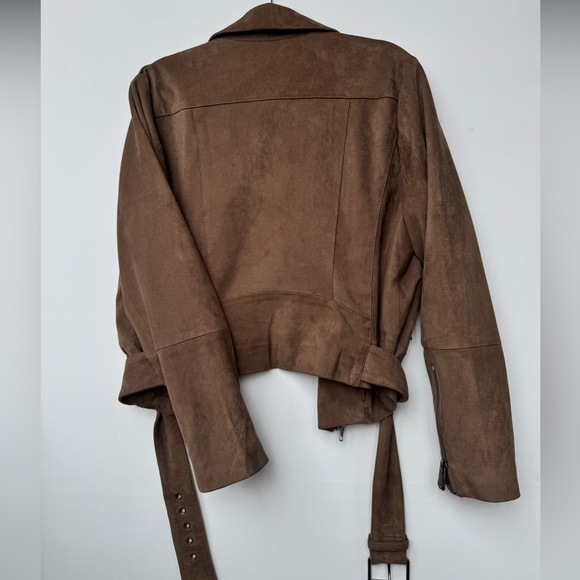 BB Dakota Women's Not Your Baby Heavy Faux Suede Moto Jacket, Size L - Picture 8 of 9